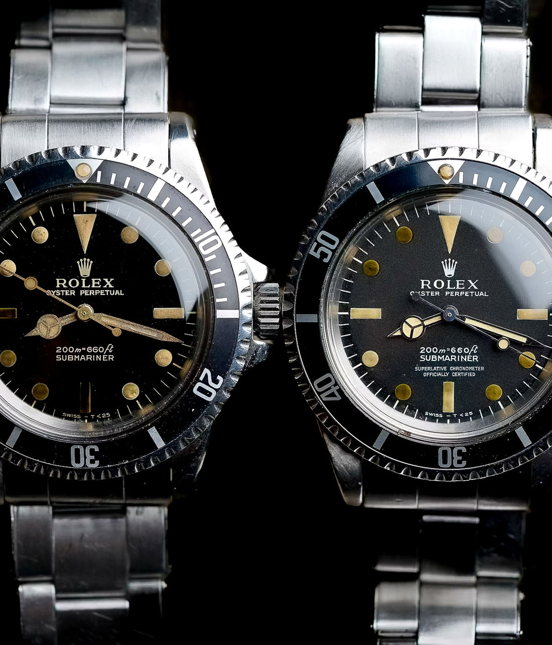 Rolex Submariner 5512 and 5513 photo courtesy of Hodinkee