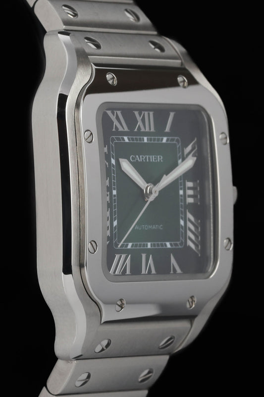 Preowned Cartier Santos de Cartier Green Degradé WSSA0061 35mm 2024 | Crown Vintage Watches