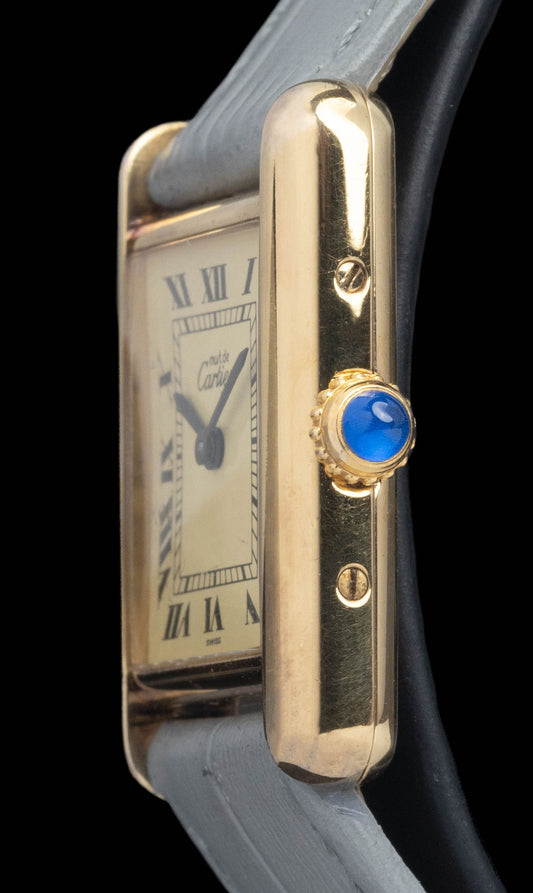 Preowned vintage Cartier Tank Must ‘Vermeil’ 1613 20x28mm Circa 1991 Box & Papers | Crown Vintage Watches