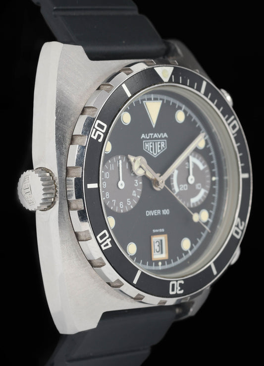 Preowned vintage Heuer Autavia 11063P 'Diver' 42mm 1983 | Crown Vintage Watches