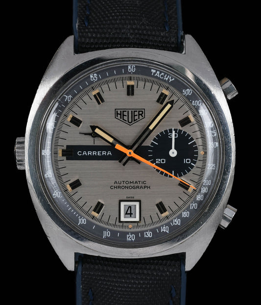 Pre-owned vintage Heuer Carrera 1553 39mm Circa 1972 | Crown Vintage Watches