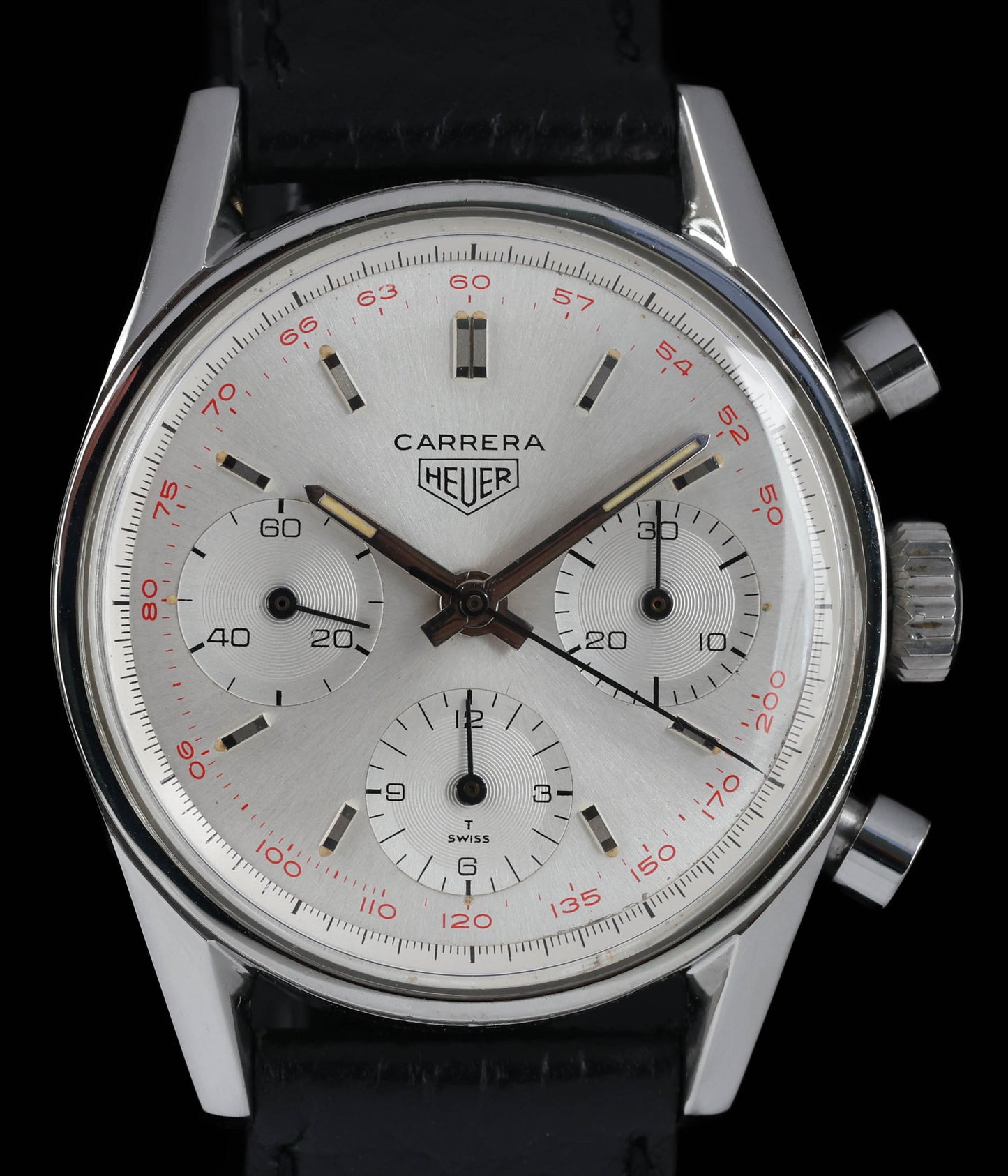 Pre-owned vintage Heuer Carrera 2447T White Dial 36mm 1960s | Crown Vintage Watches