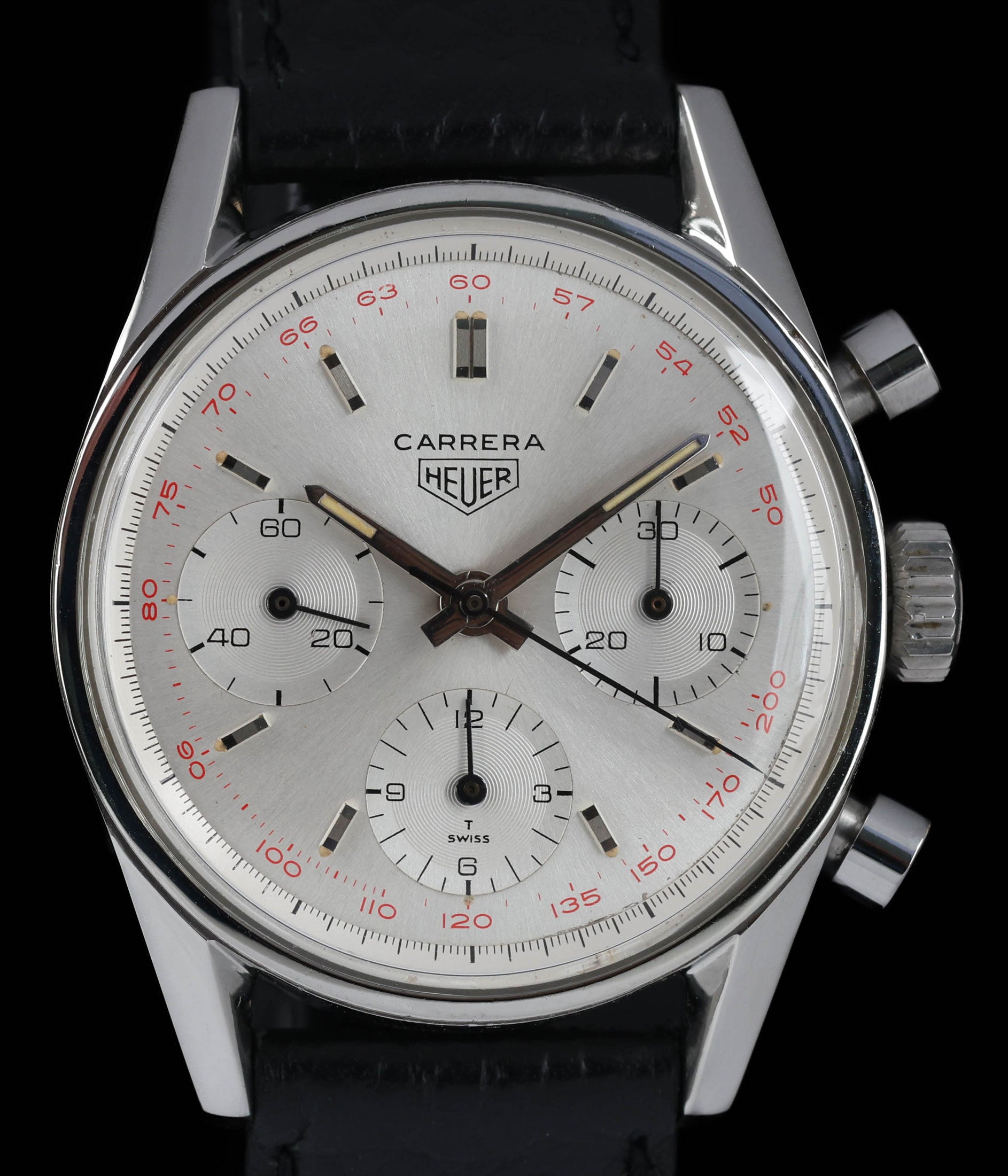 Pre-owned vintage Heuer Carrera 2447T White Dial 36mm 1960s | Crown Vintage Watches