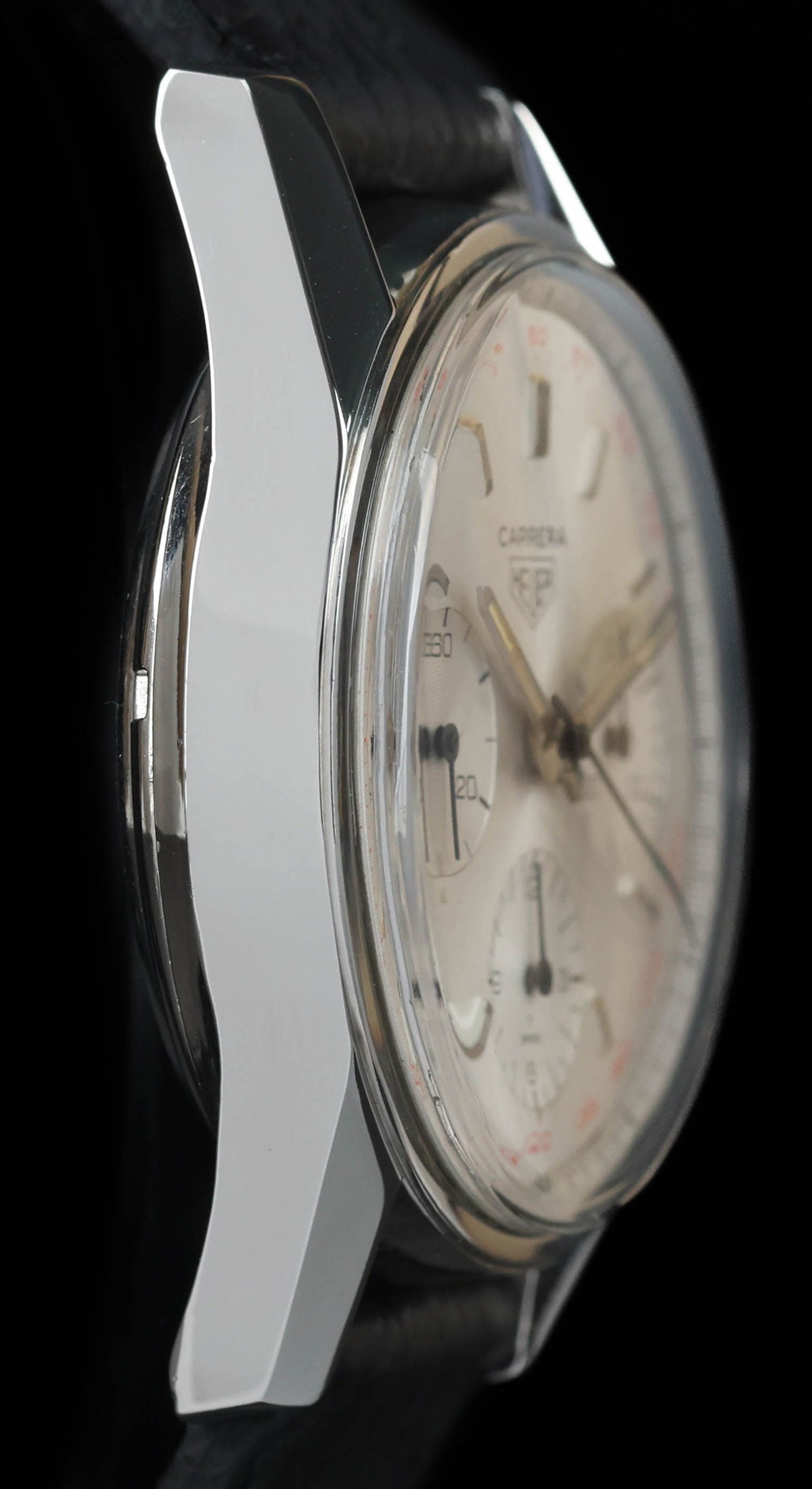 Pre-owned vintage Heuer Carrera 2447T White Dial 36mm 1960s | Crown Vintage Watches