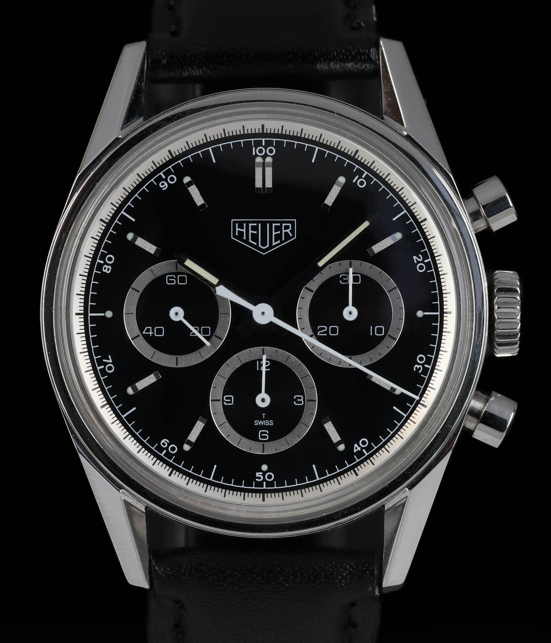 Heuer Carrera Re-edition CS3113 36MM Circa 2000 Crown Vintage