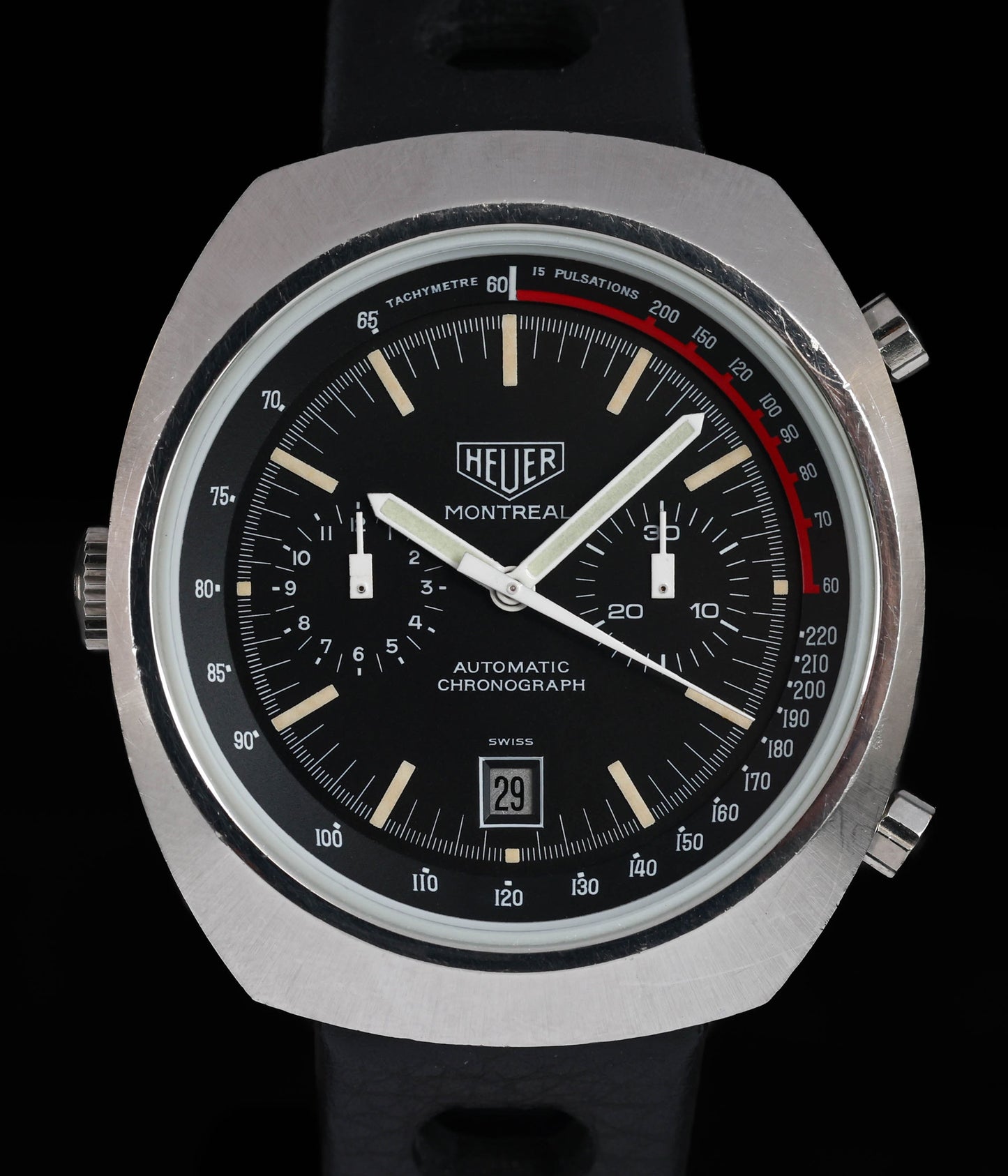 Pre-owned vintage Heuer Montreal Ref 110.503 42mm 1970s | Crown Vintage Watches