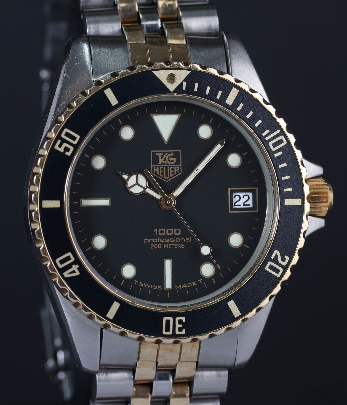 Pre-owned vintage Heuer Professional Diver 1000 Ref 980.020L Two-Tone 36MM Circa 1980s | Crown Vintage Watches