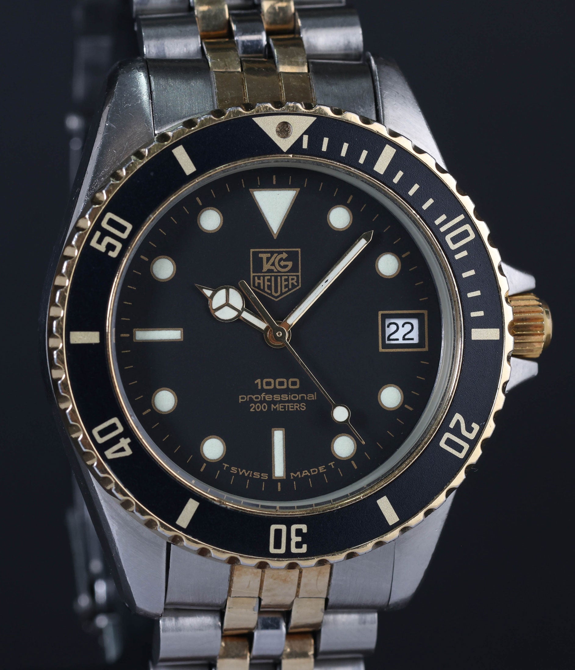 Pre-owned vintage Heuer Professional Diver 1000 Ref 980.020L Two-Tone 36MM Circa 1980s | Crown Vintage Watches
