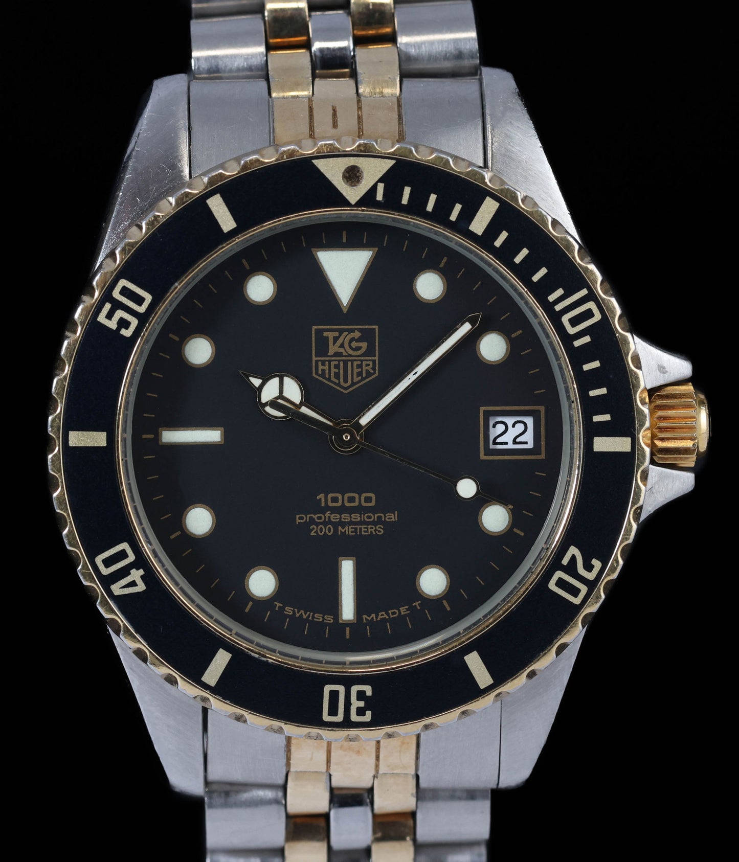 Pre-owned vintage Heuer Professional Diver 1000 Ref 980.020L Two-Tone 36MM Circa 1980s | Crown Vintage Watches