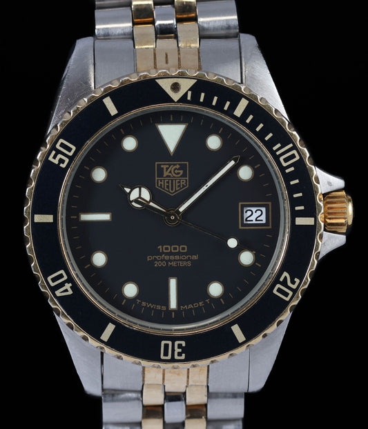 Pre-owned vintage Heuer Professional Diver 1000 Ref 980.020L Two-Tone 36MM Circa 1980s | Crown Vintage Watches
