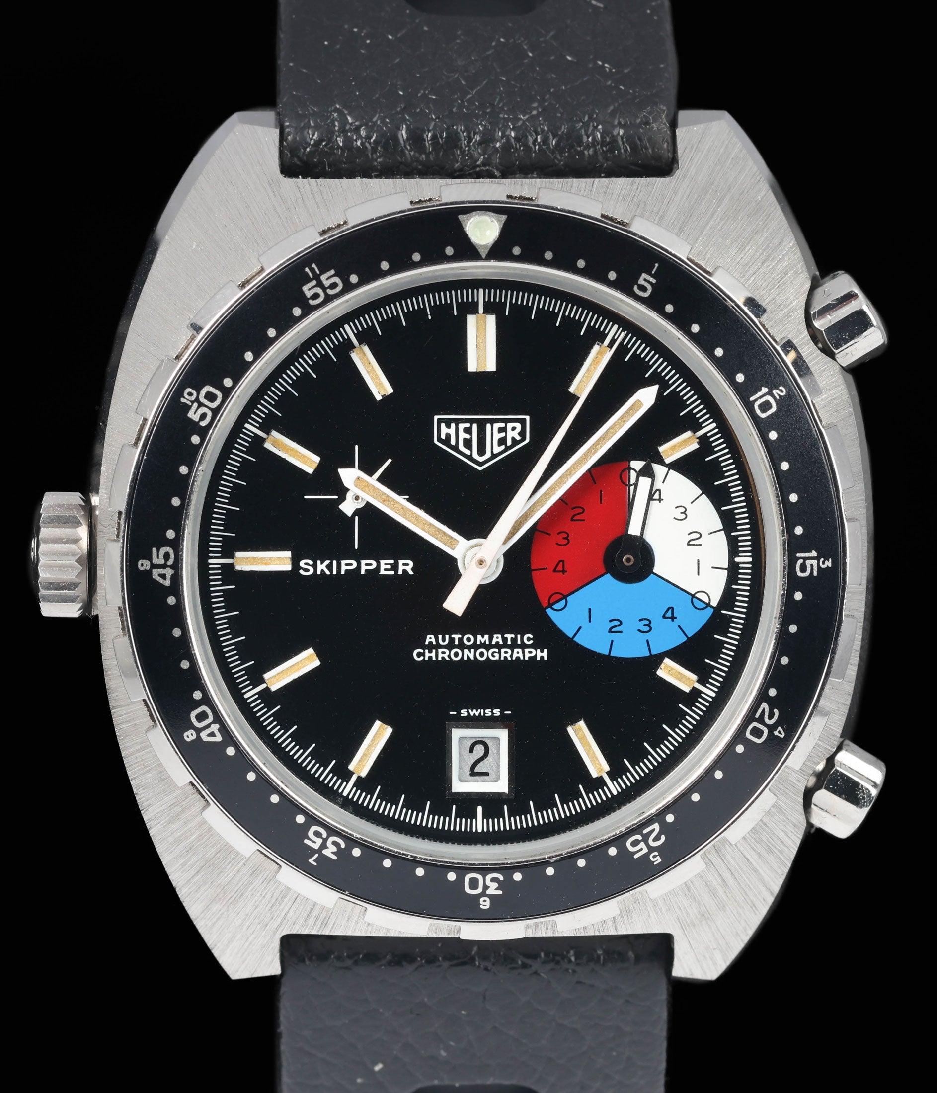 マルガリータページ Heuer Skipper Reference 15640 40mm 1978 – Crown Vintage Watches