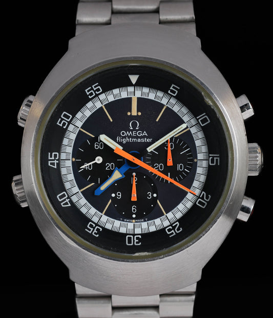 Pre-owned vintage Omega  Flightmaster 43MM 145.026 | 1975 | Crown Vintage Watches