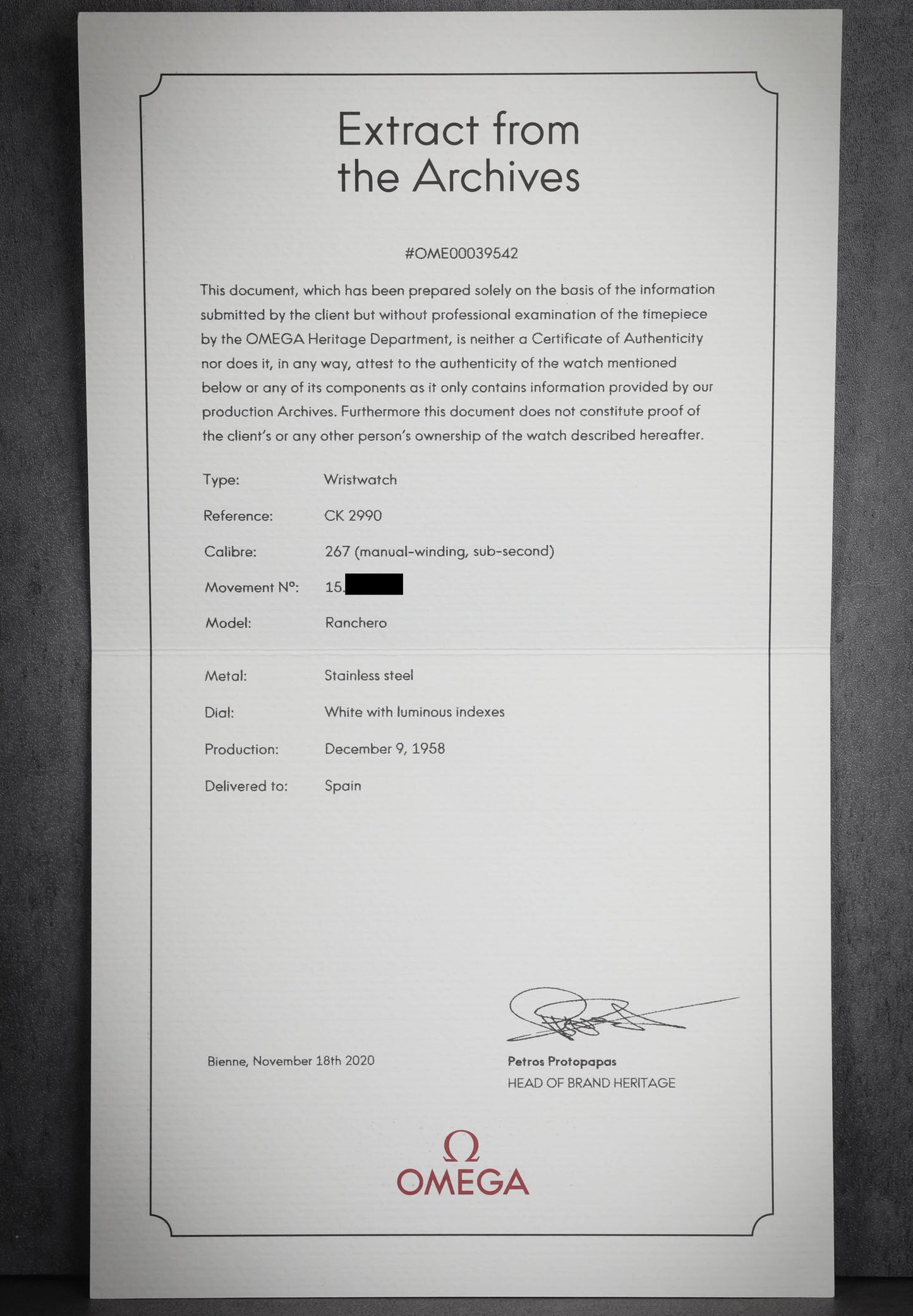 Preowned vintage Omega Ranchero 2990-1 36mm 1958 | Crown Vintage Watches