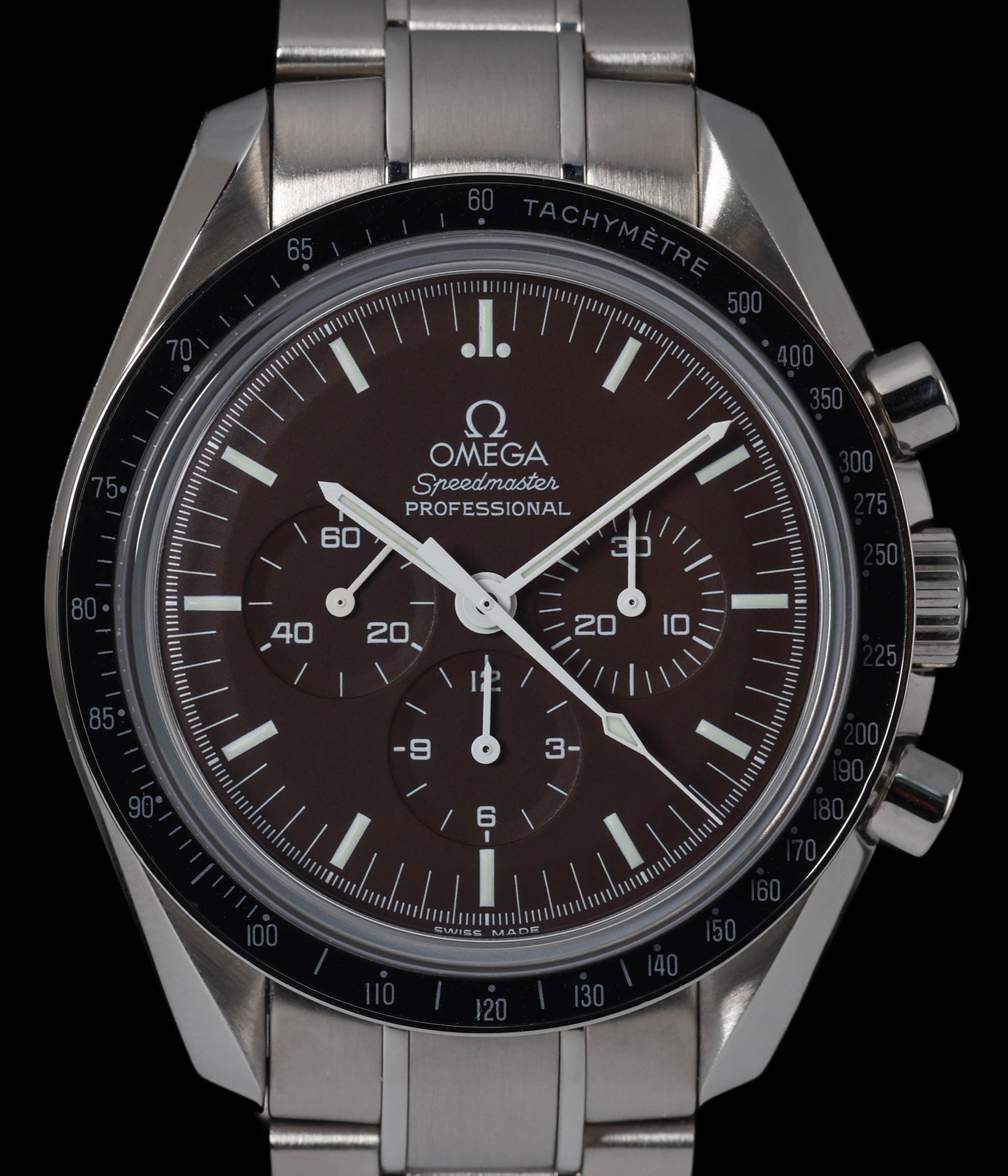 Pre-owned vintage Omega Speedmaster Professional Chocolate Dial 42MM Ref 311.30.42.30.13.001 Box & Papers Circa 2010 | Crown Vintage Watches