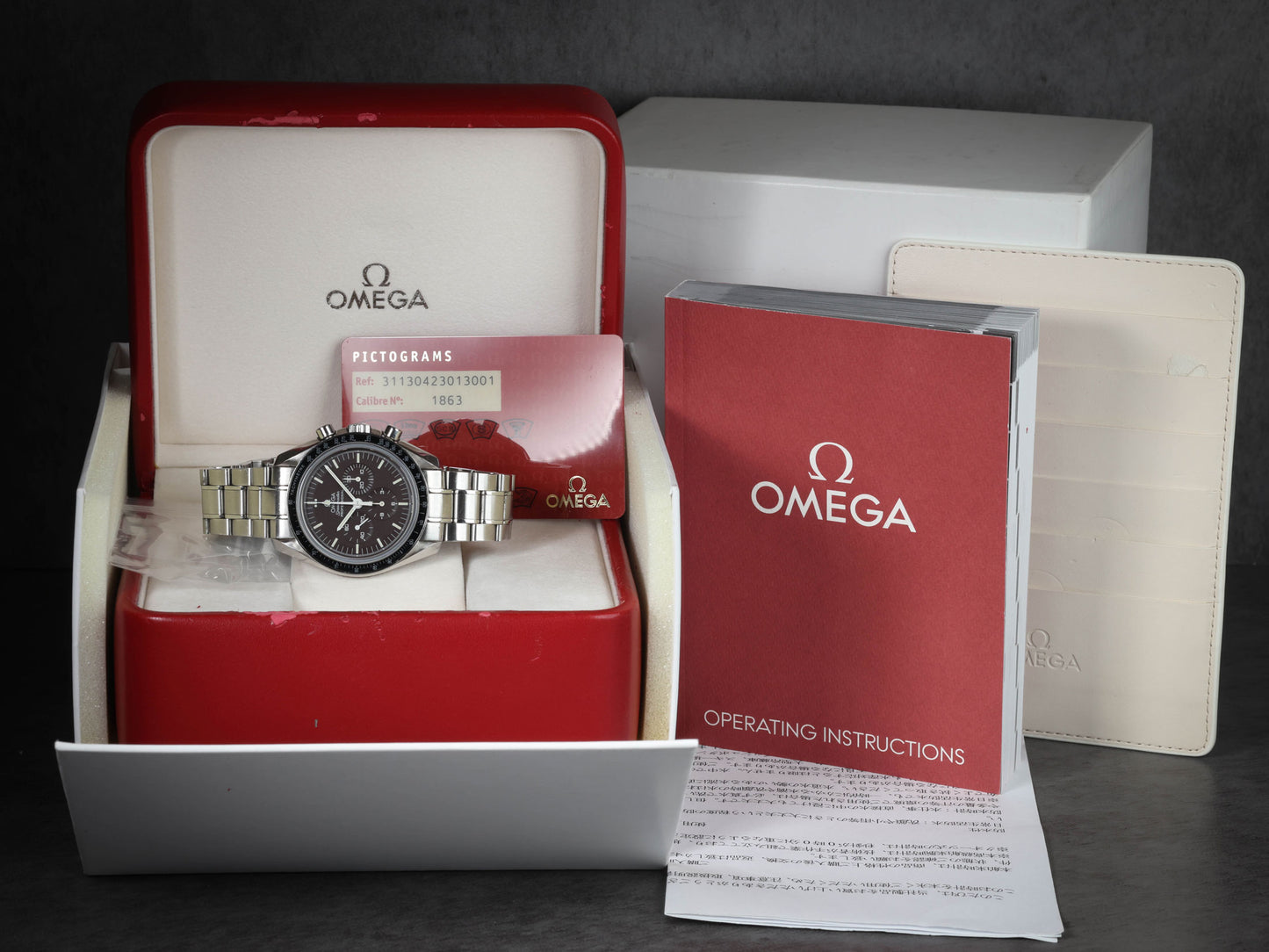 Preowned vintage Omega Speedmaster Professional Chocolate Dial 42MM Ref 311.30.42.30.13.001 Box & Papers Circa 2010s | Crown Vintage Watches