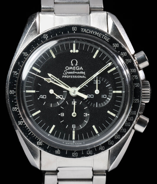 Pre-owned vintage Omega Speedmaster Professional 'Straight Writing' 145.022-69ST 42mm Circa 1970 | Crown Vintage Watches