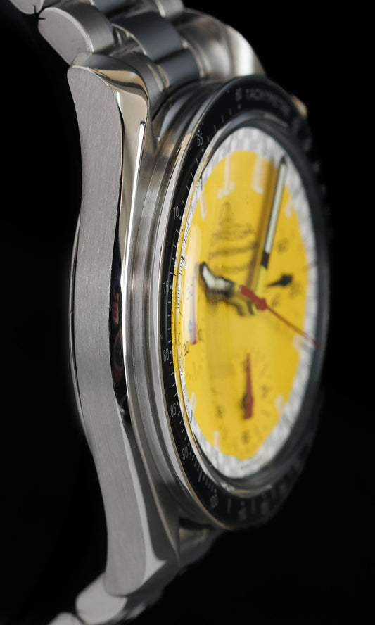 Pre-owned vintage Omega Speedmaster Reduced 3510.12 Schumacher Yellow 2000s | Crown Vintage Watches
