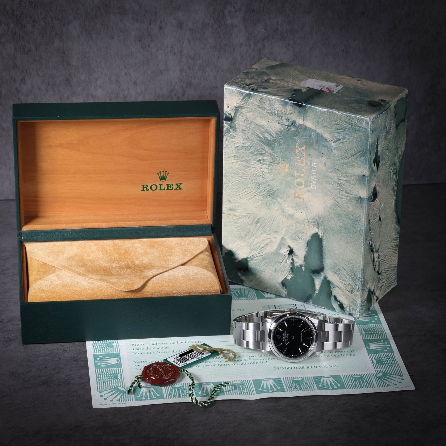 Preowned vintage Rolex Air-King 14000 Black Dial 34mm 1997 | Crown Vintage Watches