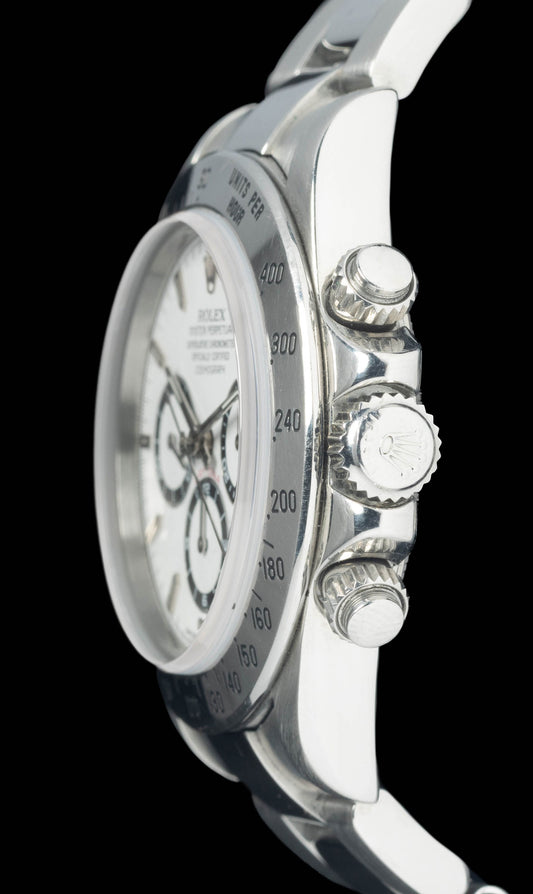 Preowned vintage Rolex Cosmograph Daytona 16520 Zenith White Dial 40MM 1999 | Crown Vintage Watches