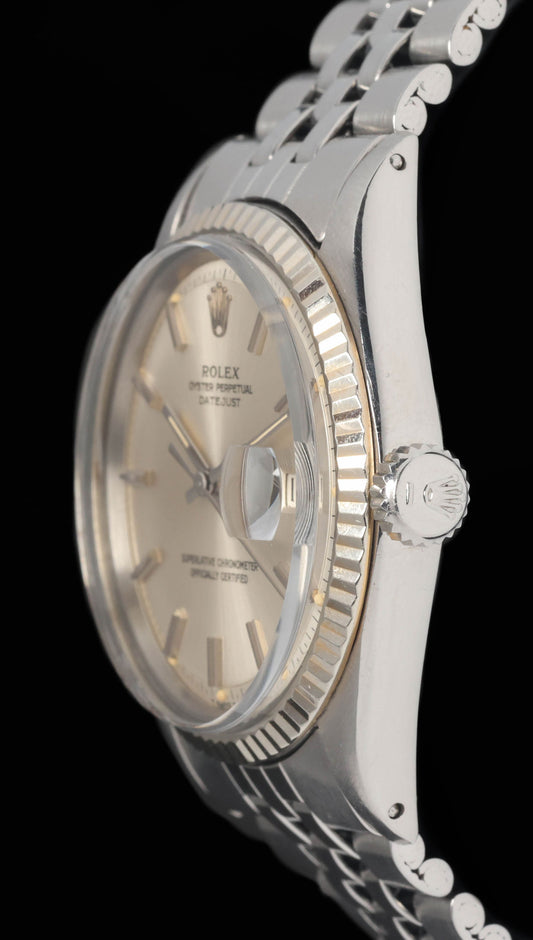 Preowned vintage Rolex Datejust 1601 36mm Pie Pan Dial 1971 Box and Papers | Crown Vintage Watches