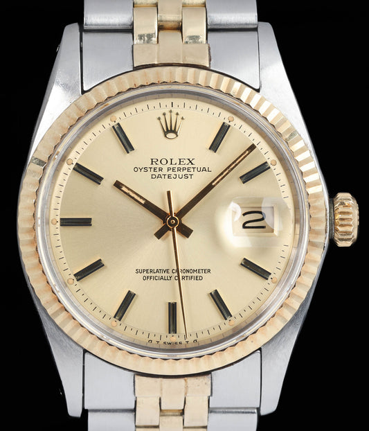 Preowned vintage Rolex Datejust 1601 Champagne 'Sigma Dial' 36MM 1973 | Crown Vintage Watches