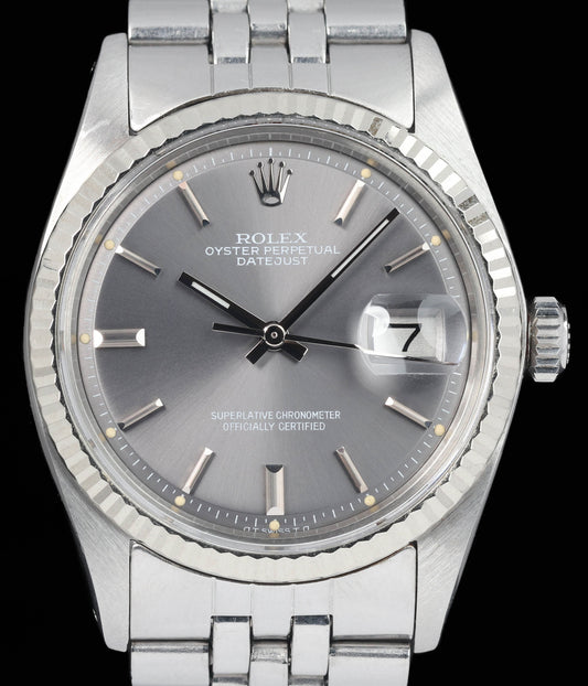 Preowned vintage Rolex Datejust 1601 'Grey Sigma Dial' 36mm 1974 | Crown Vintage Watches