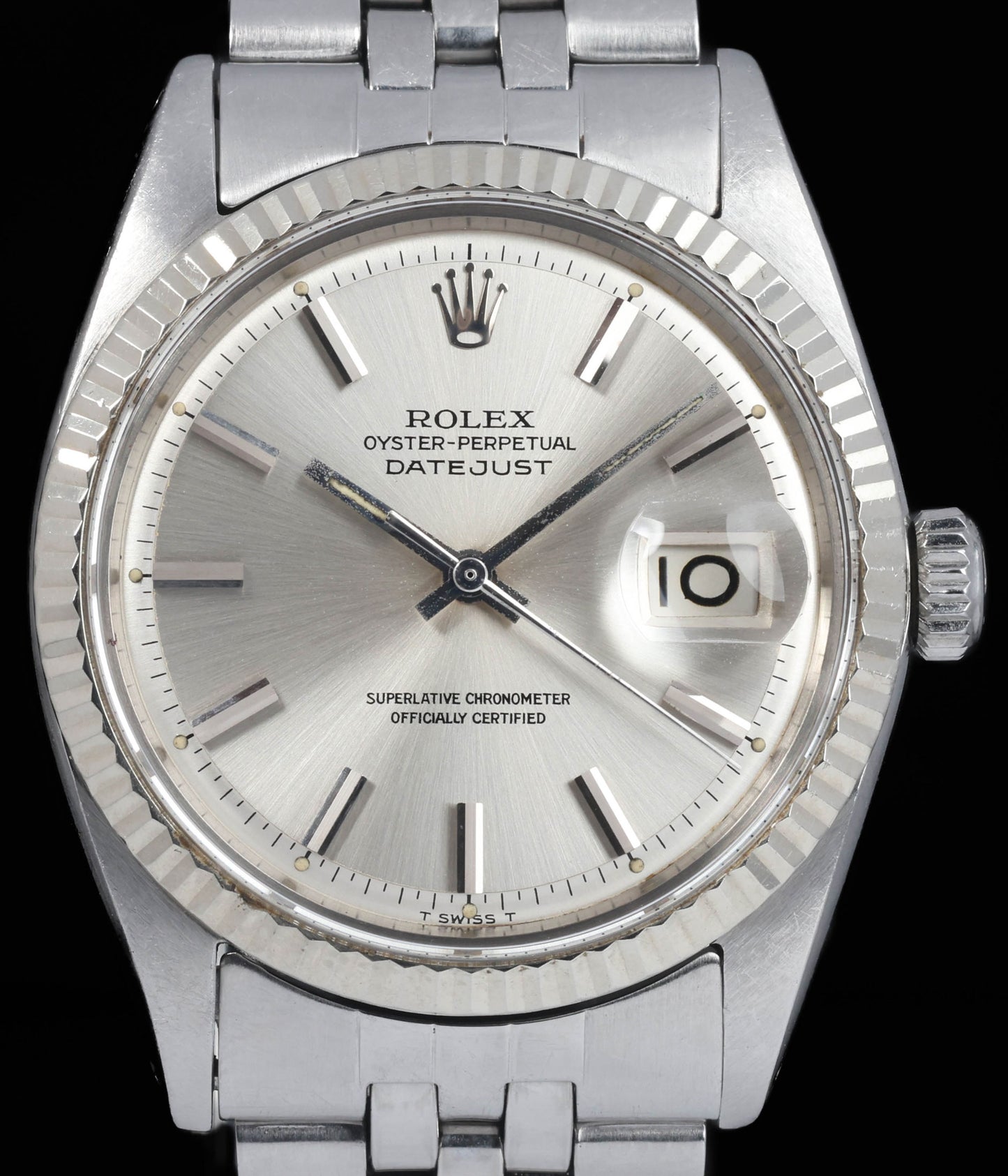Pre-owned vintage Rolex Datejust 1601 'Pie-pan' 36mm 1966 Watch and papers | Crown Vintage Watches
