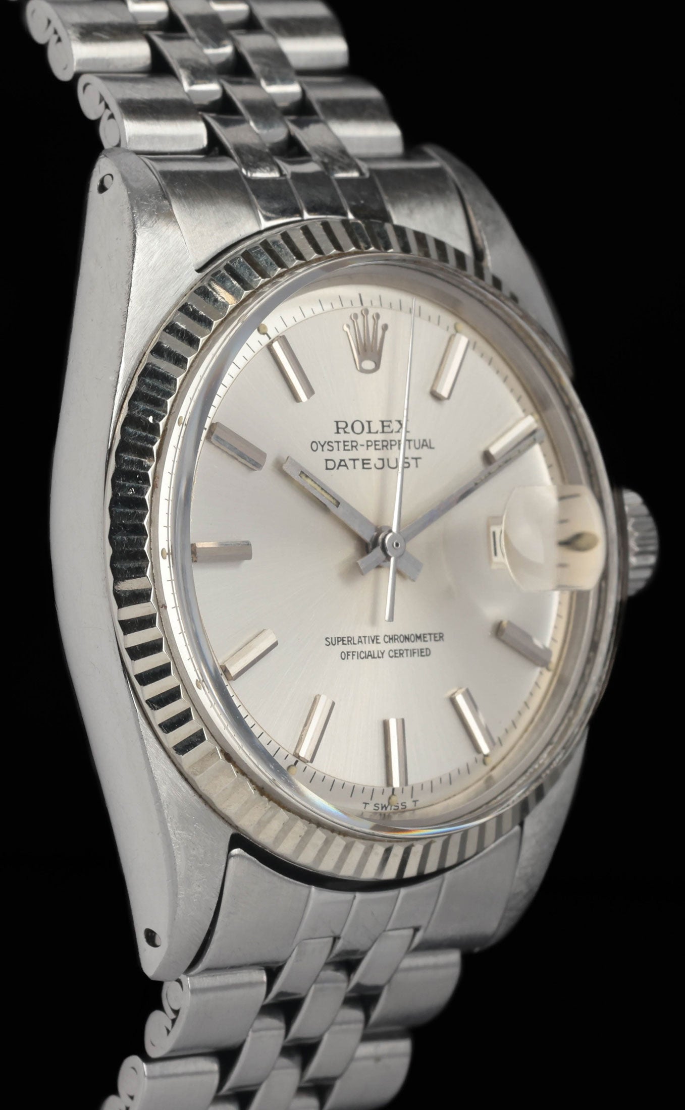Pre-owned vintage Rolex Datejust 1601 'Pie-pan' 36mm 1966 Watch and papers | Crown Vintage Watches