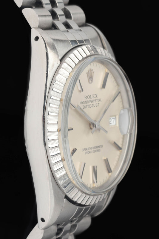 Preowned vintage Rolex Datejust 16030 'Silver Dial' 36mm 1981 | Crown Vintage Watches