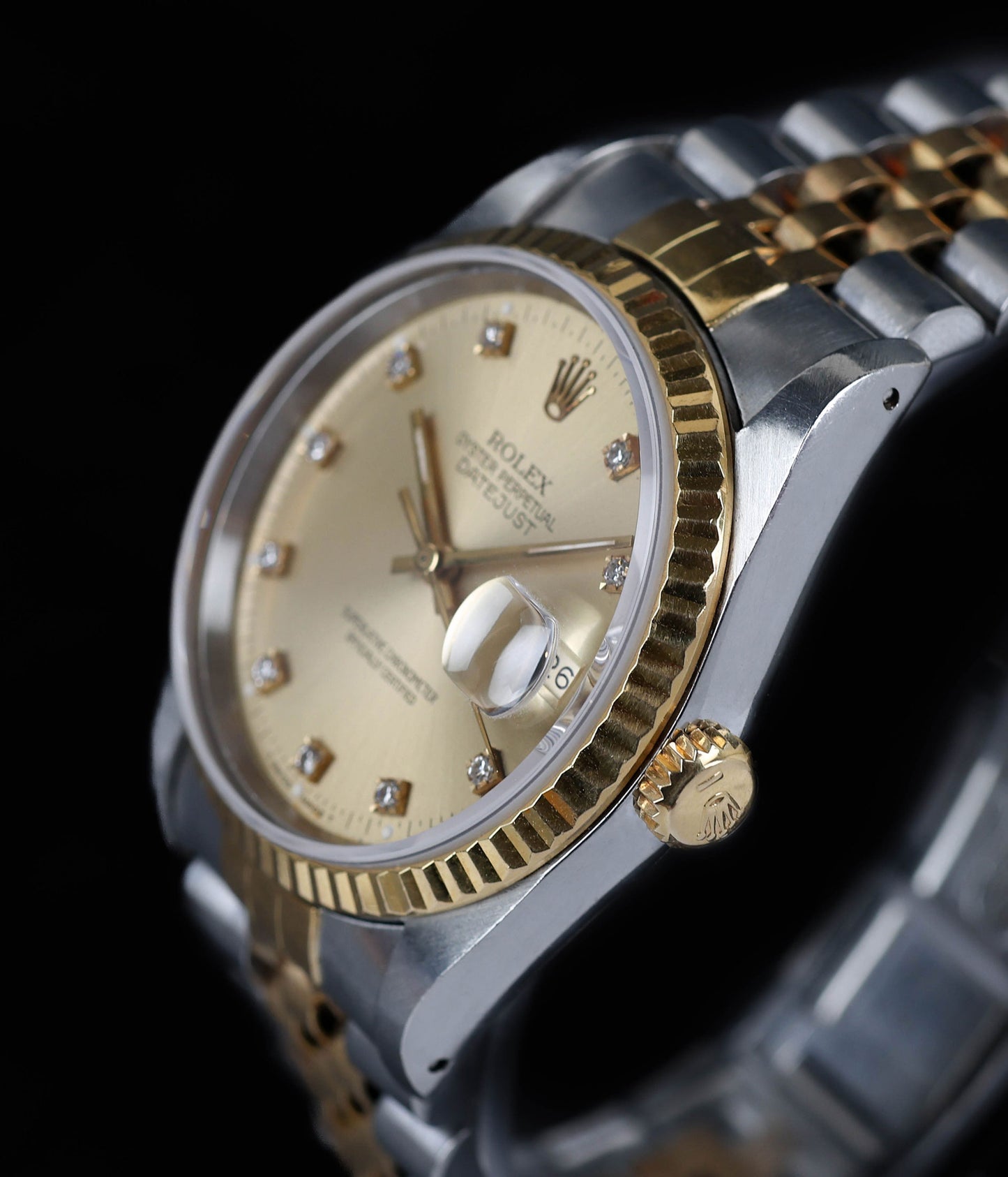 Rolex Datejust 36MM Champagne Dial 16233G 1990 | Crown Vintage Watches