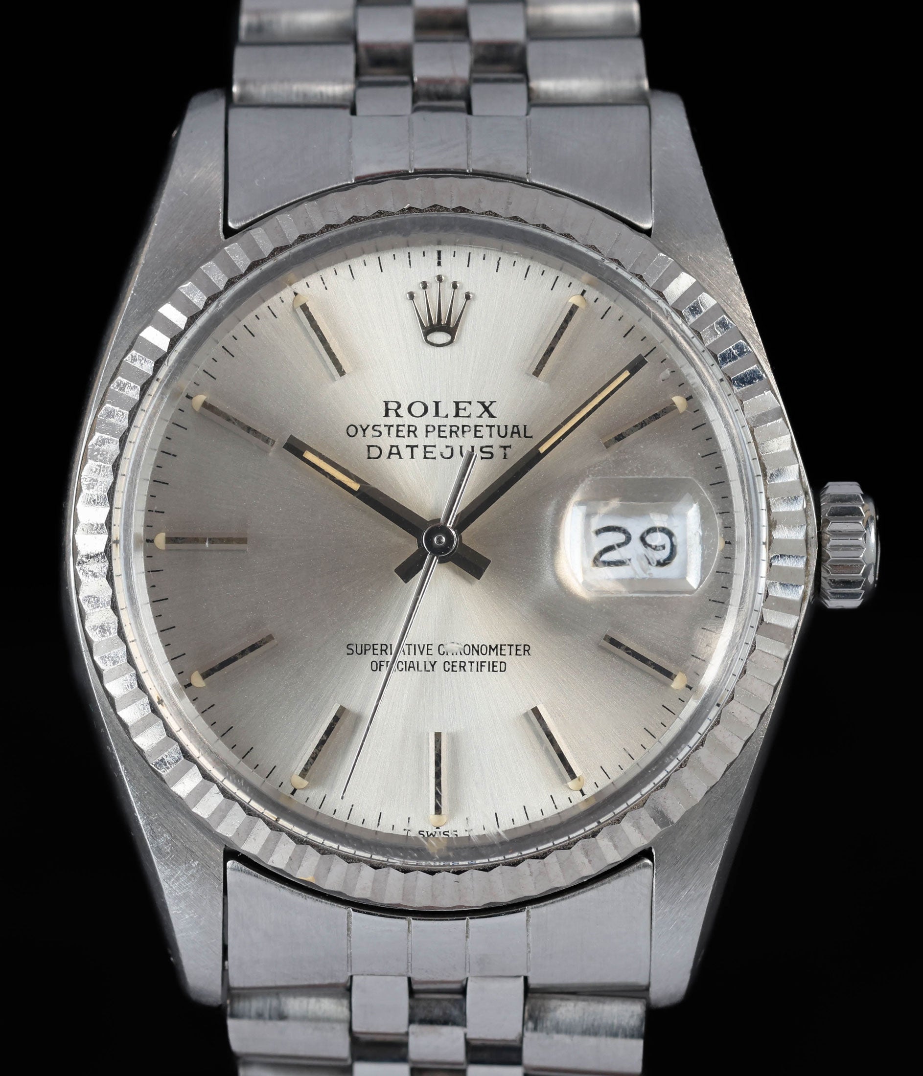 Pre-owned vintage Rolex Datejust 16014 36MM Silver 1984 | Crown Vintage Watches