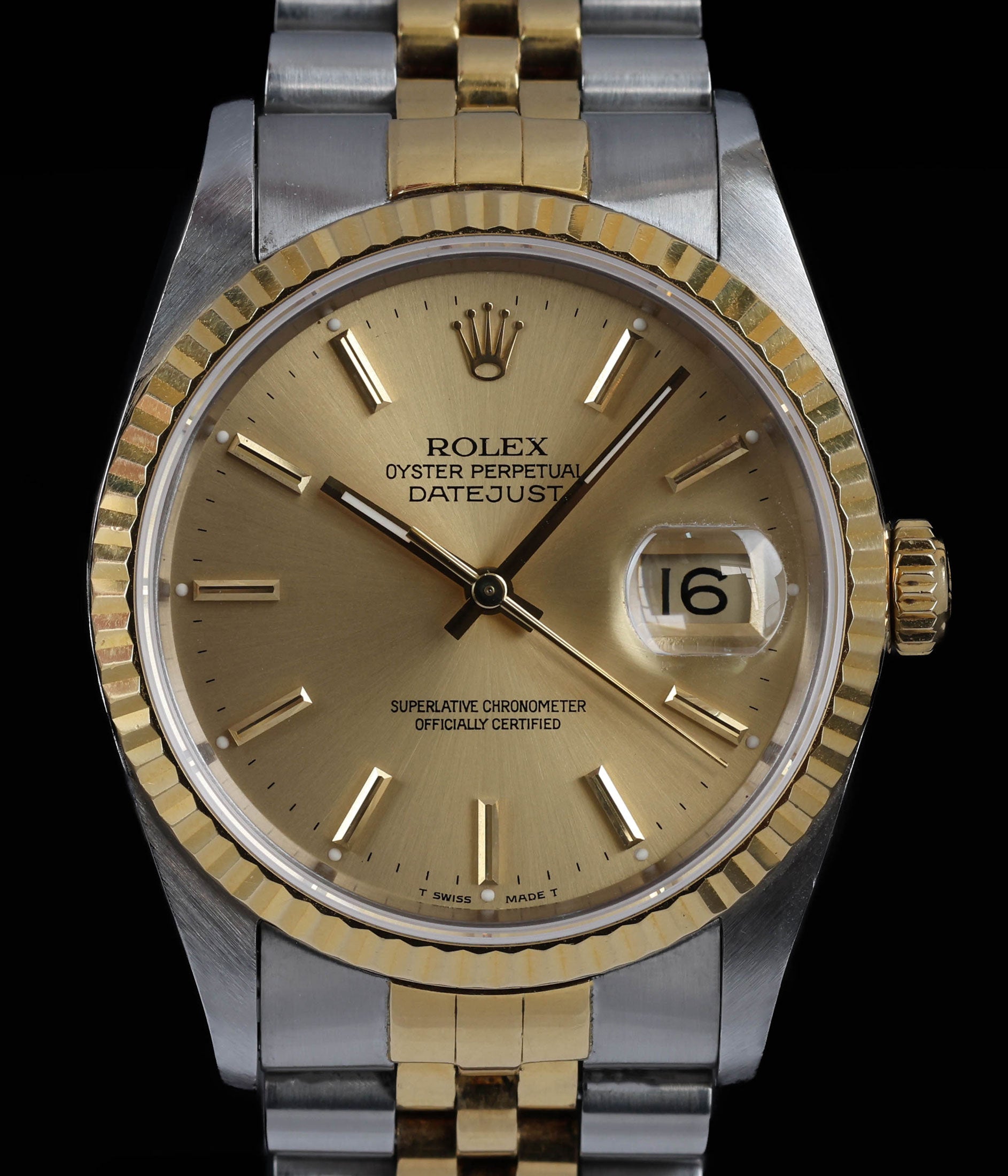 Rolex Datejust 36MM Diamond Dial 16233G 1991 Crown Vintage Watches