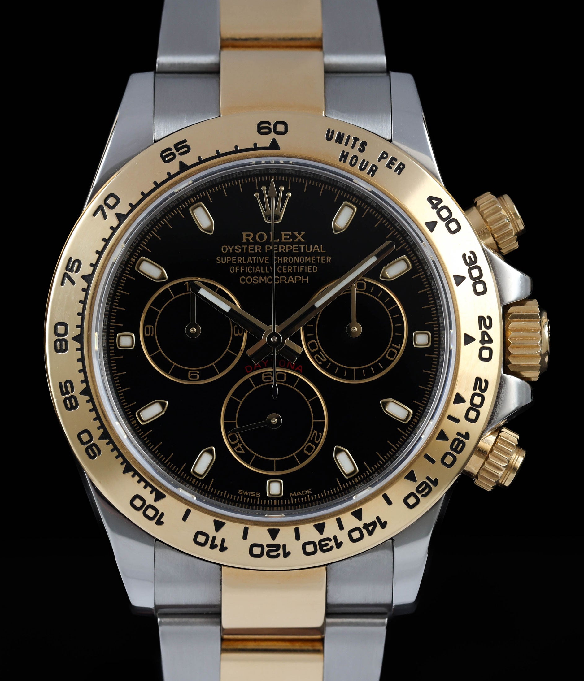 Rolex Daytona 40MM 116503 Black Dial Yellow Gold 2017 Crown