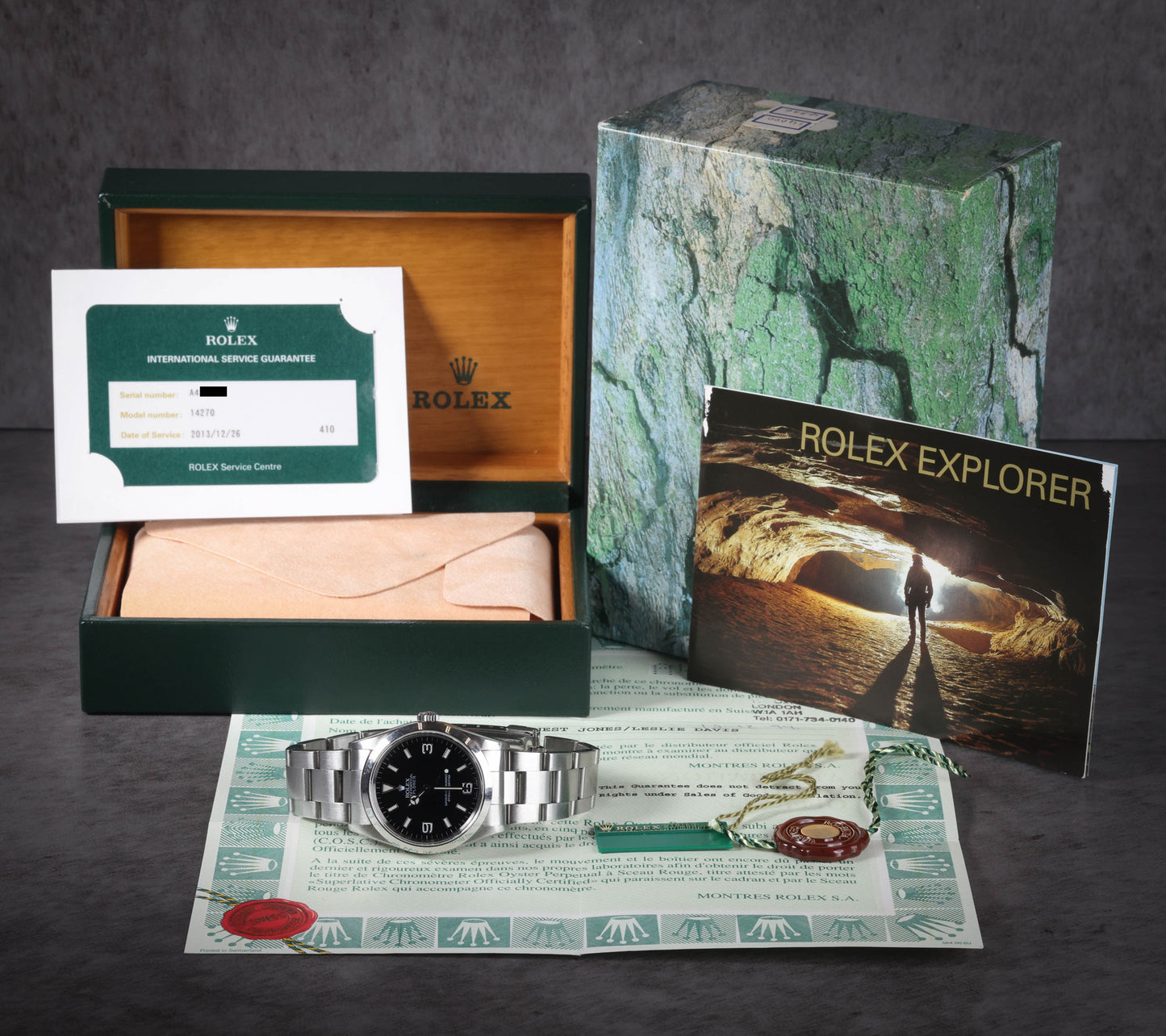 Preowned vintage Rolex Explorer I 14270 36MM 1999 Box & Papers | Crown Vintage Watches