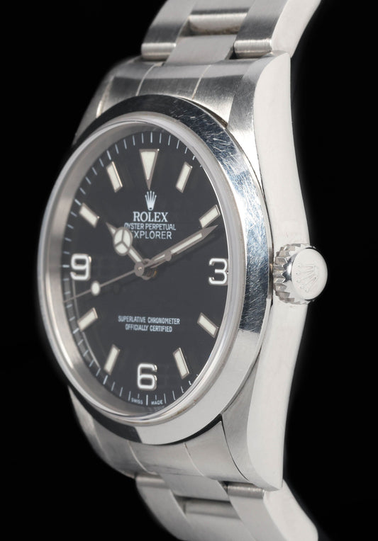 Preowned vintage Rolex Explorer I 14270 36MM 1999 Box & Papers | Crown Vintage Watches