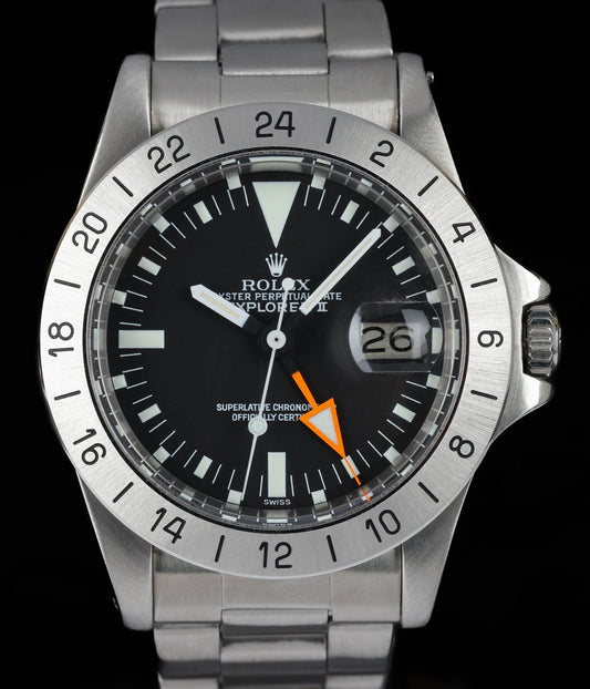 Pre-owned vintage Rolex Explorer II 1655 40MM 1978 Box & Papers | Crown Vintage Watches