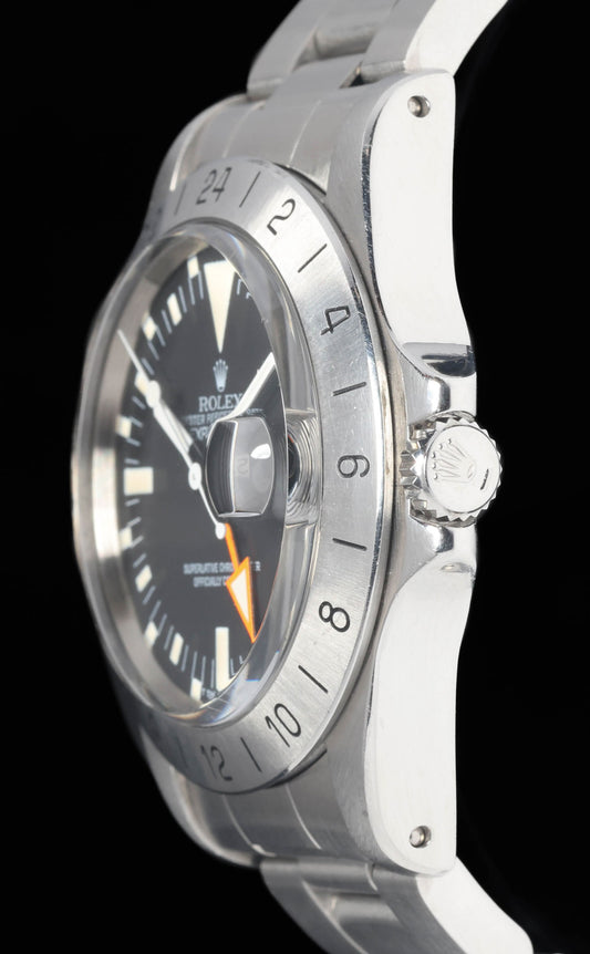 Preowned vintage Rolex Explorer II 1655 ‘Freccione’ 40mm 1972 | Crown Vintage Watches