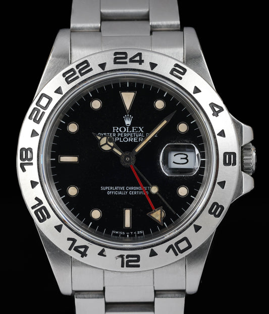 Pre-owned vintage Rolex Explorer II 16550 'Stardust Dial' 40mm 1988 | Crown Vintage Watches