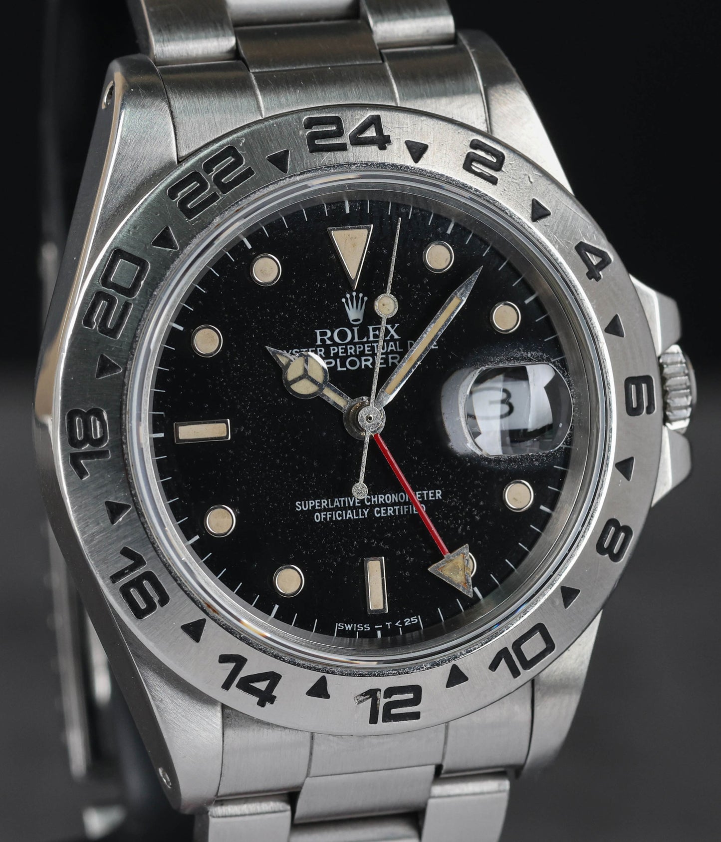 Pre-owned vintage Rolex Explorer II 16550 'Stardust Dial' 40mm 1988 | Crown Vintage Watches