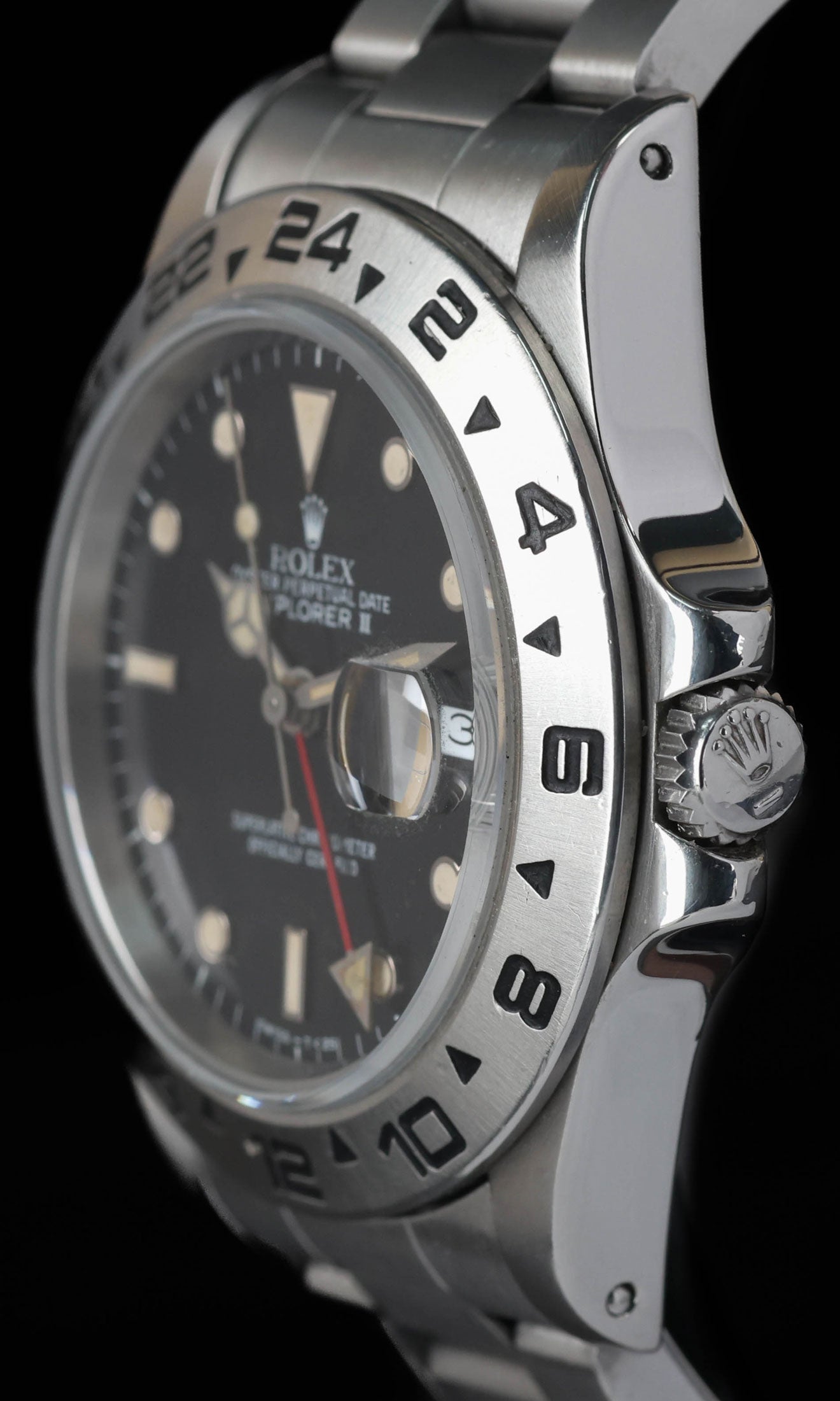 Pre-owned vintage Rolex Explorer II 16550 'Stardust Dial' 40mm 1988 | Crown Vintage Watches