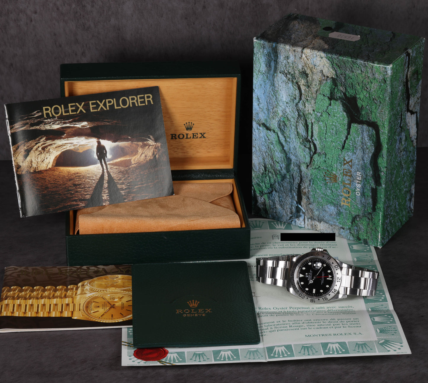 Pre-owned vintage Rolex Explorer II 16570 40MM Black Box & Papers | Crown Vintage Watches