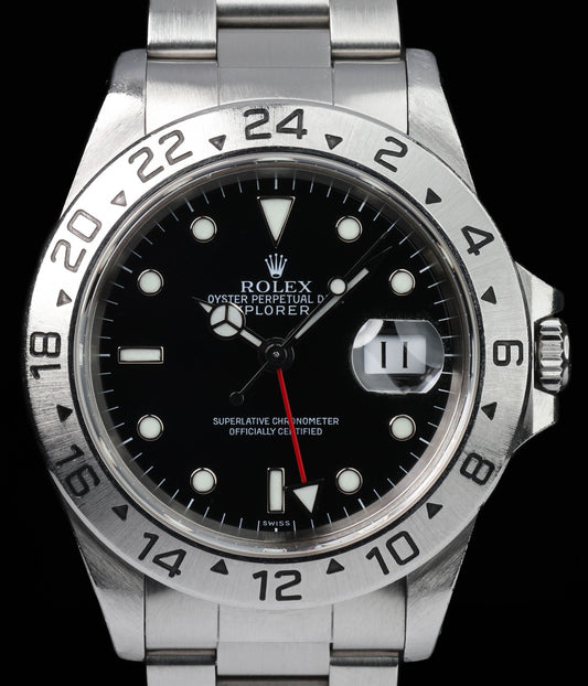 Pre-owned vintage Rolex Explorer II 16570 40MM Black Box & Papers | Crown Vintage Watches