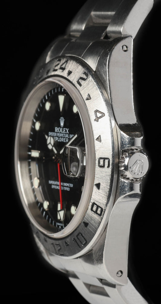 Pre-owned vintage Rolex Explorer II 16570 40MM Black Box & Papers | Crown Vintage Watches