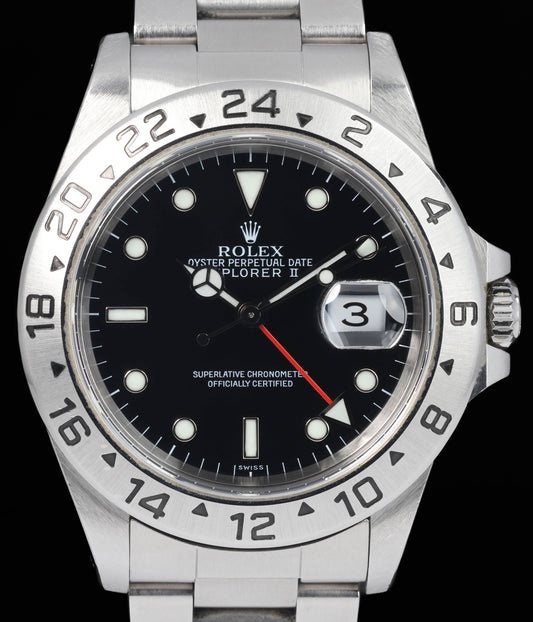 Preowned vintage Rolex Explorer II 16570 40mm Circa 1999 Box & papers | Crown Vintage Watches