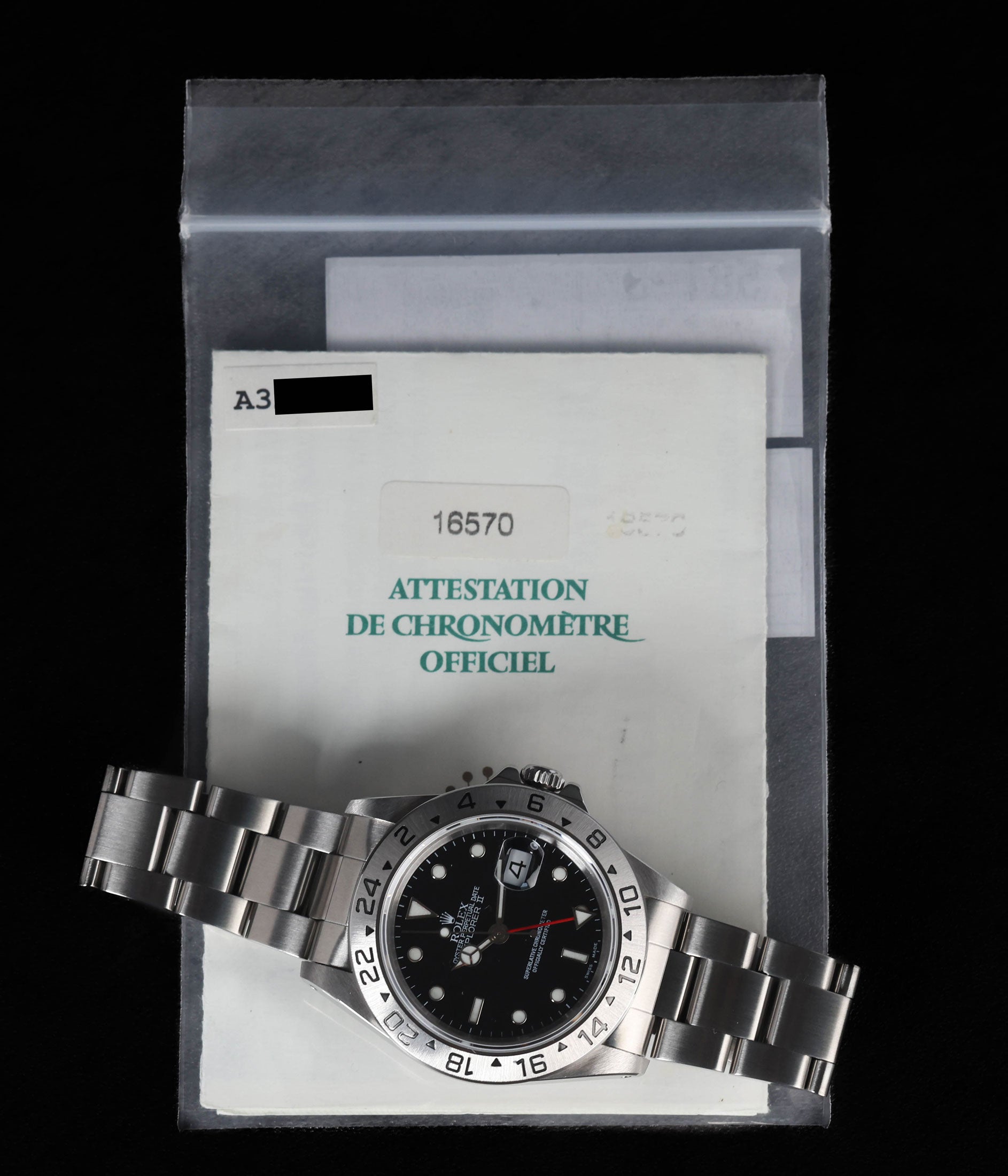Pre-owned vintage Rolex Explorer II 16570 40mm Circa 1999 w/ Papers | Crown Vintage Watches