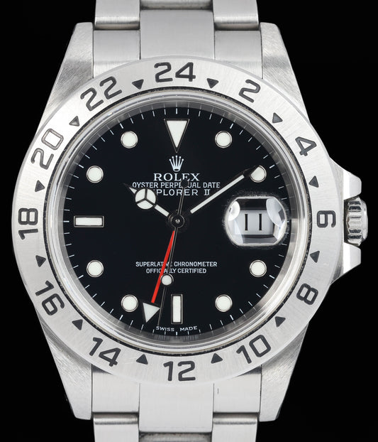 Preowned vintage Rolex Explorer II 16570 40mm Circa 2000 Full Set| Crown Vintage Watches