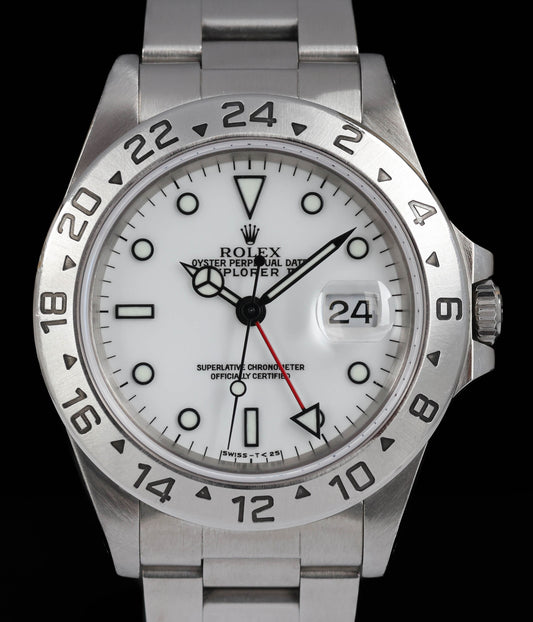 Pre-owned vintage Rolex Explorer II 16570 Polar 40MM 1997 | Crown Vintage Watches