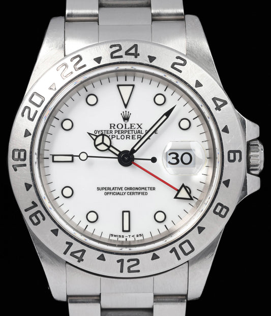 Preowned vintage Rolex Explorer II 16570 ‘Polar' 40MM 1997 | Crown Vintage Watches