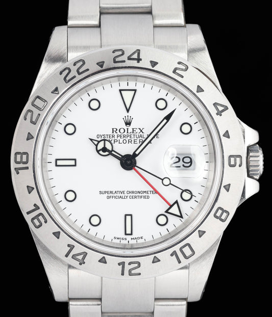Preowned vintage Rolex Explorer II 16570 Polar 40mm 2002 | Crown Vintage Watches
