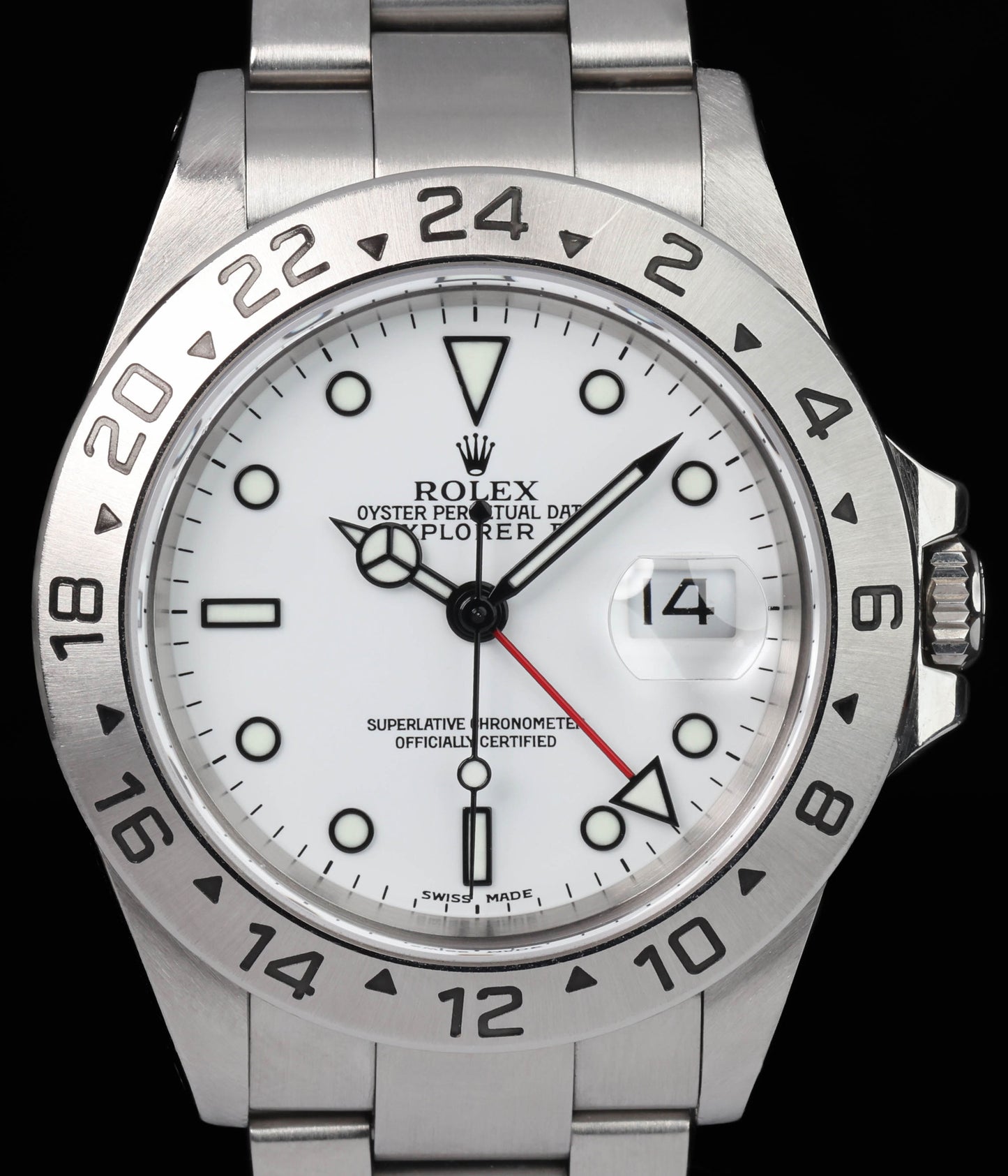 Pre-owned vintage Rolex Explorer II 16570 'Polar Dial'  40mm 2000 Box, Papers & Full Service History  | Crown Vintage Watches